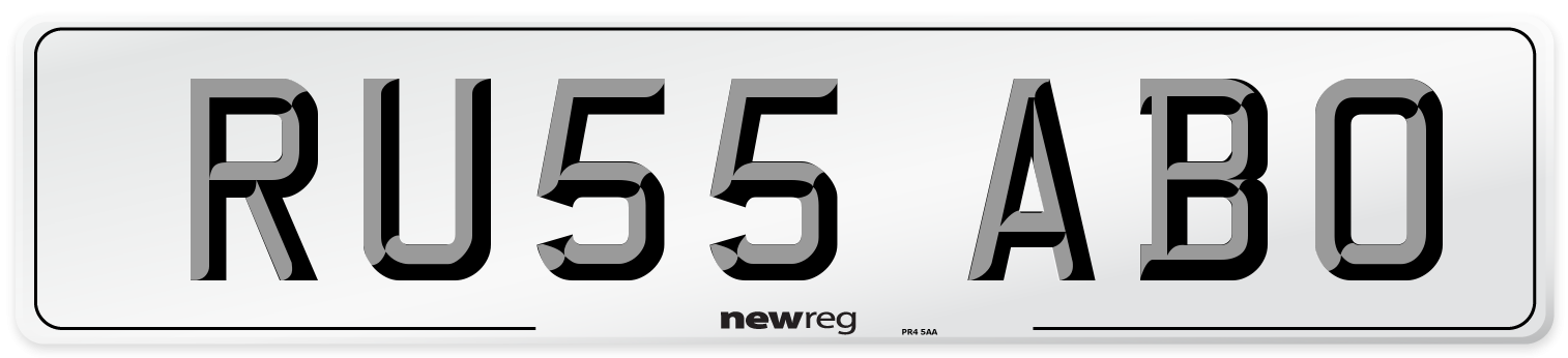 RU55 ABO Number Plate from New Reg